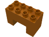 Деталь LEGO Кирпичик Duplo 2 x 4 x 2, с вырезом 2 x 2 снизу, Темно-оранжевый