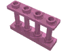 Набор LEGO Fence Spindled 1 x 4 x 2 [4 Top Studs], Темно-розовый