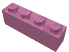 Деталь LEGO Кирпичик 1 x 4, Темно-розовый
