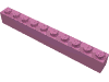 Набор LEGO Brick 1 x 10, Темно-розовый