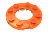 Деталь LEGO Plate, Round 4 x 4 with 2 x 2 Hole, Прозрачный неоново-оранжевый