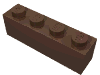 Деталь LEGO Кирпичик 1 x 4, Коричневый