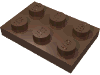 Деталь LEGO Пластина 2 x 3, Коричневый