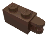Деталь LEGO Hinge Brick 1 x 2 Locking with 2 Fingers Horizontal End, Коричневый