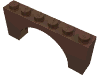 Деталь LEGO Brick Arch 1 x 6 x 2 - Thick Top with Reinforced Underside, Коричневый