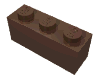 Деталь LEGO Кирпичик 1 x 3, Коричневый