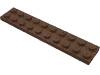 Деталь LEGO Пластина 2 x 10, Коричневый