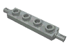 Деталь LEGO Пластина специальная 1 x 4, с держателем колёс, Светло-серый