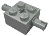 Деталь LEGO Кирпичик специальный 2 x 2, со штифтами и осевым отверстием, Светло-серый