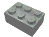 Деталь LEGO Кирпичик 2 x 3, Светло-серый