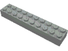 Деталь LEGO Кирпичик 2 x 10, Светло-серый