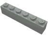 Деталь LEGO Кирпичик 1 x 6, Светло-серый