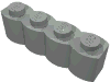 Деталь LEGO Кирпичик специальный палисадный 1 x 4, Светло-серый