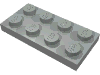 Деталь LEGO Пластина 2 x 4, Светло-серый