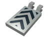 Tile 2 x 3 with Horizontal Clips with Danger Chevron Print flag,mudflap