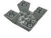 Деталь LEGO Slope Inverted 65° 6 x 6 x 2 Quad with Cutouts, Светло-серый
