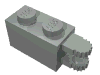 Деталь LEGO Hinge Brick 1 x 2 Locking with 2 Fingers Horizontal End, Светло-серый