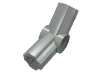 Деталь LEGO Technic Axle and Pin Connector Angled #4 - 135°, Светло-серый