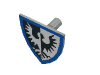 Набор LEGO Minifig Shield - Triangular with Black Falcon and Blue Border Print, Светло-серый