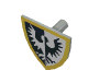 Набор LEGO Minifig Shield - Triangular with Black Falcon and Yellow Border Print, Светло-серый