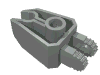 Деталь LEGO Hinge 1 x 3 Locking with 2 Fingers and Claw End, Светло-серый