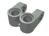 Деталь LEGO Technic Axle and Pin Connector Perpendicular Double Split, Светло-серый