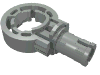 Деталь LEGO Technic Pin with Friction with Click Rotation Ring, Светло-серый