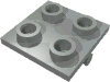 Деталь LEGO Plate Special 2 x 2 Thin with Dual Wheels Holder [Split Pins], Светло-серый