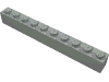 Деталь LEGO Кирпичик 1 x 10, Светло-серый