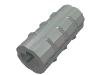 Деталь LEGO Technic Axle Connector Ridged [with x Hole x Orientation], Светло-серый