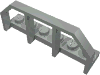 Деталь LEGO Plate Special 1 x 6 with Train Wagon End Fence, Светло-серый