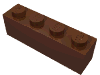 Деталь LEGO Кирпичик 1 x 4, Красно-коричневый