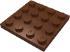 Деталь LEGO Пластина 4 x 4, Красно-коричневый