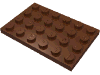 Деталь LEGO Пластина 4 x 6, Красно-коричневый
