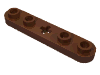 Деталь LEGO Technic Plate 1 x 5 with Smooth Ends, 4 Studs and Centre Axle Hole, Красно-коричневый