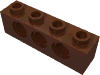 Деталь LEGO Кирпичик Technic 1 x 4, Красно-коричневый