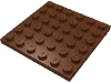 Деталь LEGO Пластина 6 x 6, Красно-коричневый