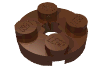 Набор LEGO Plate, Round 2 x 2 with Axle Hole Type 2 (X Opening), Красно-коричневый