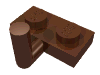 Деталь LEGO Plate Special 1 x 2 with Arm Up [Horizontal Arm 6mm], Красно-коричневый