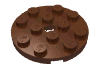Набор LEGO Plate Round 4 x 4 with Pin Hole, Красно-коричневый