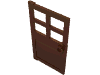 Деталь LEGO Door 1 x 4 x 6 with 4 Panes and Stud Handle, Красно-коричневый