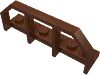 Деталь LEGO Plate Special 1 x 6 with Train Wagon End Fence, Красно-коричневый