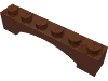 Деталь LEGO Brick Arch 1 x 6 Raised Arch, Красно-коричневый