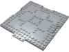 Brick Modified 16 x 16 x 2/3 with 1 x 4 Indentations and 1 x 4 Plate