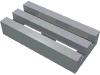 Tile Special 1 x 2 Grille without Bottom Groove