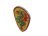 Minifig Shield - Ovoid with Green Dragon Print