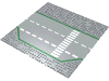 Baseplate Road 32 x 32 3 Lane with Green Lines, White Dashed Lines, and Crosswalk Print [6371]