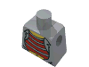 Minifig Torso with Red and Gray Shirt, Pot Belly, Jacket Print