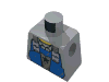 Minifig Torso with Blue Vest, Collar and Star Print