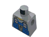 Minifig Torso with Alpha Team Logo, Buttons, Collar, and Munitions Harness Print dash